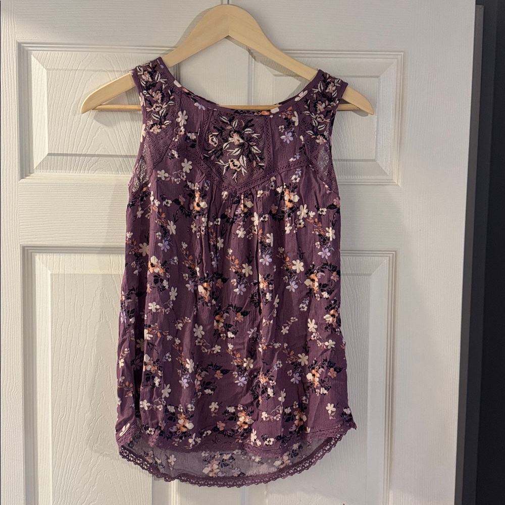 Floral Purple Tank Top